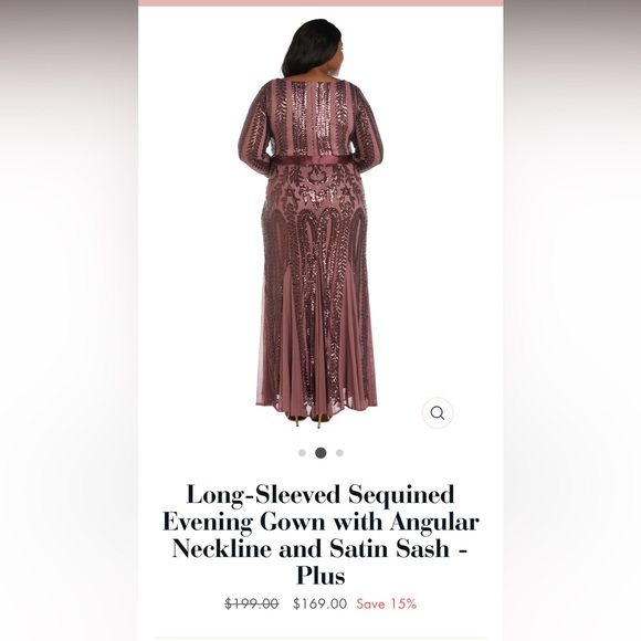 Dark Rose Gown Size 16- WORN ONCE - Picture 5 of 5